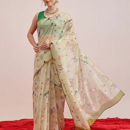 Silk Land Ethnic Motifs Zari Chanderi Saree-picture-36
