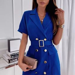 StyleCast x Revolte Solid Belted Mini Blazer Dress-image-14