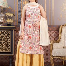 BAESD Girls Ethnic Motifs Printed Thread Work Kurta-17