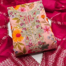 Mitera Embroidered Pure Cotton Unstitched Dress Material-image-73