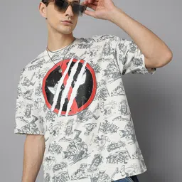 Free Authority Men Deadpool & Wolverine Printed Cotton Oversized T-shirt-image-71