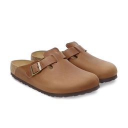 Birkenstock Boston Unisex Leather Orthotic Friendly Round Toe Clogs-image-65