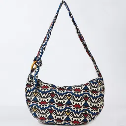 LULU & SKY Geometric Printed Structured Handheld Bag with Quilted image 1
