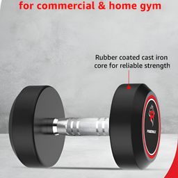 PowerMax Fitness Set Of 2 Round Fixed Weight Dumbbell - 12.5 kg Each image 3