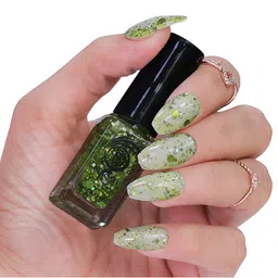 BEROMT Hexa Holo Chunky Quick Dry Nail Polish - 8 ml - Green - BNP 228-image-55