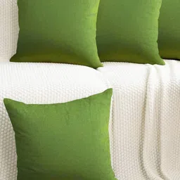 IVAZA Green Set of 4 Velvet Square Cushion Covers-17