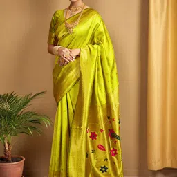 KALINI Ethnic Motifs Woven Design Zari Paithani Saree-picture-48