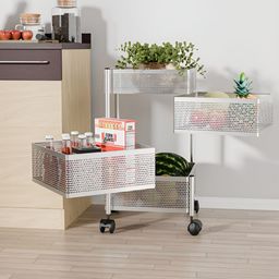 RUBOXA Silver-Toned 3+1 Layer Anti-Rust Square Shape Multi-Purpose Kitchen Organizer-picture-42