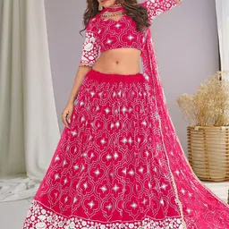 F Plus Fashion Net Semi-Stitched Lehenga Choli-image-94