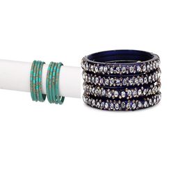 SOMIL Set Of 12 Multi Alloy Artificial Stones & Beads Bangles-picture-42