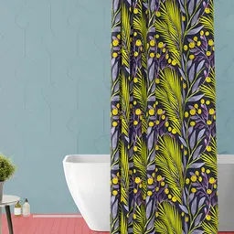 ArtzFolio Green & Purple Tropical Printed Waterproof Shower Curtain-image-33