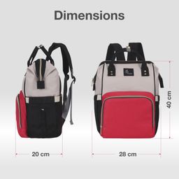 R for Rabbit Caramello Backpack Style Diaper Bag - Red & Cream image 4