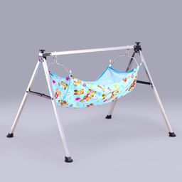 fab n funky Foldable Cradle With U  Hammock - Blue image 4