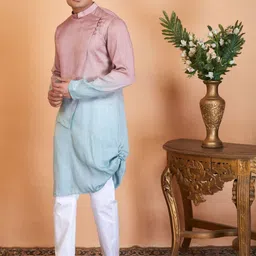 HILO DESIGN Men Solid Kurta with Ethnic Pyjama-image-17