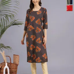 HERE&NOW Selection of 3 Printed Round Neck Straight Kurta-image-68