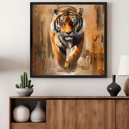 999Store Brown & Grey Canvas Tiger Wall Art-image-50