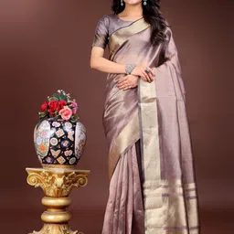 DIVASTRI Woven Design Zari Organza Saree-image-43