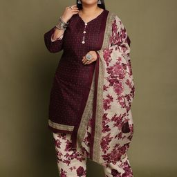 Rajnandini Women Floral Printed Regular Kurta with Salwar & With Dupatta-9