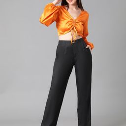 Stylecast X Kotty Women V-Neck Tie-Ups Cotton Fitted Crop Top-image-74