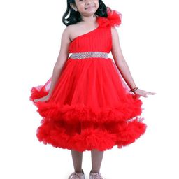 TILISM Floral Off-Shoulder Net Fit & Flare Dress-picture-16