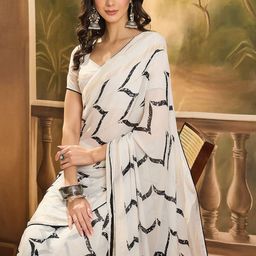 Sangria Foil Printed Festive Saree With Blouse Piece-picture-15