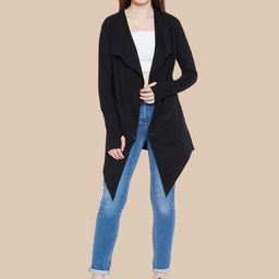 Hypernation Long Sleeves Longline Open Front Pure Cotton Shrug-10