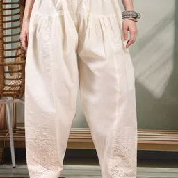 Clora Creation Women Embroidered Chikankari Loose Fit Cotton Salwar-image-40