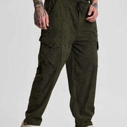 Snitch Men Olive Mid-Rise Relaxed Fit Cargo Styles Trouser-image-24