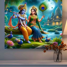 SAF Blue & Yellow 1 Piece Wood Religious Wall Paintings-picture-24