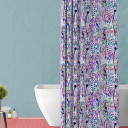 ArtzFolio White & Purple Printed Waterproof Shower Curtain-image-54