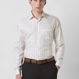 Van Heusen Checked Pure Cotton Formal Shirt-image-67