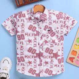 Toonyport Boys Typography Printed Spread Collar Cotton Casual Shirt-image-38
