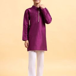 Mera Rang Boys Embroidered Regular Kurta with Pyjamas-image-44