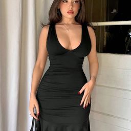 StyleCast Solid Sheath Mini Dress-picture-23