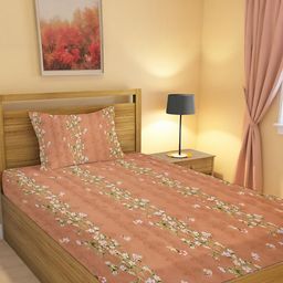 IVAZA Orange Cotton Nylon 260 TC Bedsheets-image-34