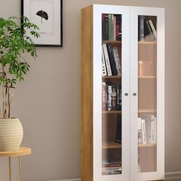 HEXA RED Beige & White Moisture & Termite Resistant Free Standing Book Shelf-23