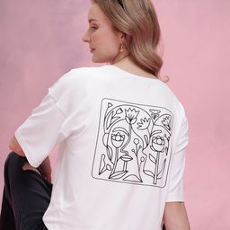 DressBerry Women Floral Printed Drop-Shoulder Sleeves T-shirt-picture-30