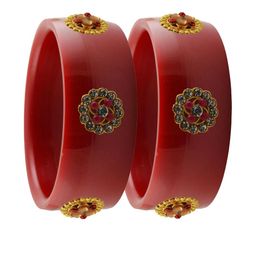 Vidhya Kangan Red Plastic Bangles-image-76