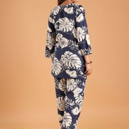 baesd Based Leaf Printed Pure Cotton Tunic With Trouser Co-Ords image 5