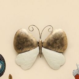 vedas Mystic Indiana Gold Toned & White Textured Metal Hiroko Butterfly Wall Decor-image-50