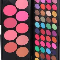 SUNISA 48-Color High Pigmented Eyeshadow Palette & 9-Blush With Brushes image 2