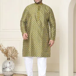 SOJANYA PLUS Men Embroidered Regular Kurta with Pyjamas-picture-2