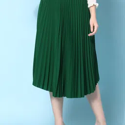 NE STYLE Women Accordion Pleated Knee-Length Flared Skirt-image-77