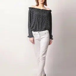 DELIS Print Off-Shoulder Georgette Top-picture-27