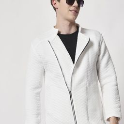 TANDUL Men Lapel Collar Self Design Biker Jacket-image-99
