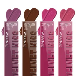 PERPAA Set Of 4 Velvet Kiss Waterproof Liquid Lipstick -3.5 ml Each -Shades -6 -7 - 8 -10-14