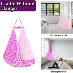 vparents Cherub Baby Swing Cradle with Mosquito Net and Spring image 2