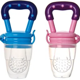 Pack of 2 Star Shaped Baby Food Feeder||Fruit Feeder Pacifier||Fruit Nibbler-Best Infant Teething Toy fruit Teether||Soft Silicone Fruit Teethers for Babies||Fridge & Dishwasher Safe || 100% BPA-Free Teether Set for Boys & Girls Feeder-picture-30
