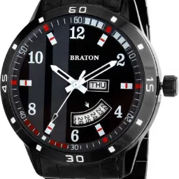 New Generation Black Dial Black metal Strap Day & Date Working Wrist Analog Watch - For Men BT1939SM01-image-33