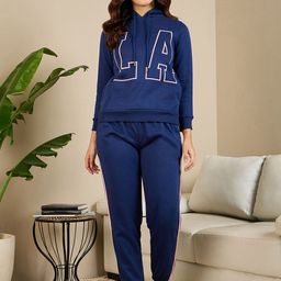 July Hooded Typography Printed T-Shirt with Pyjama-image-28